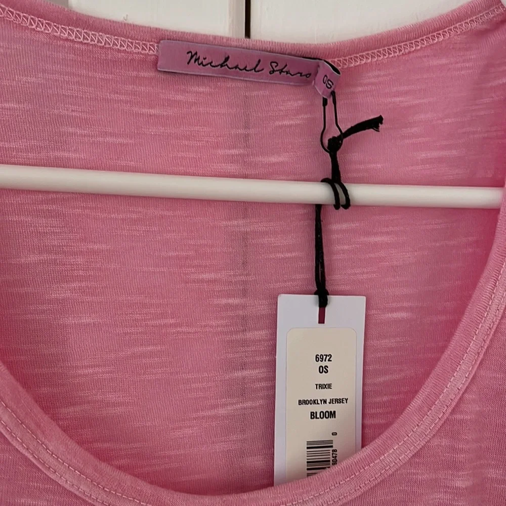 Softest Heathered Pink Michael Stars Tee - Picture 2 of 5